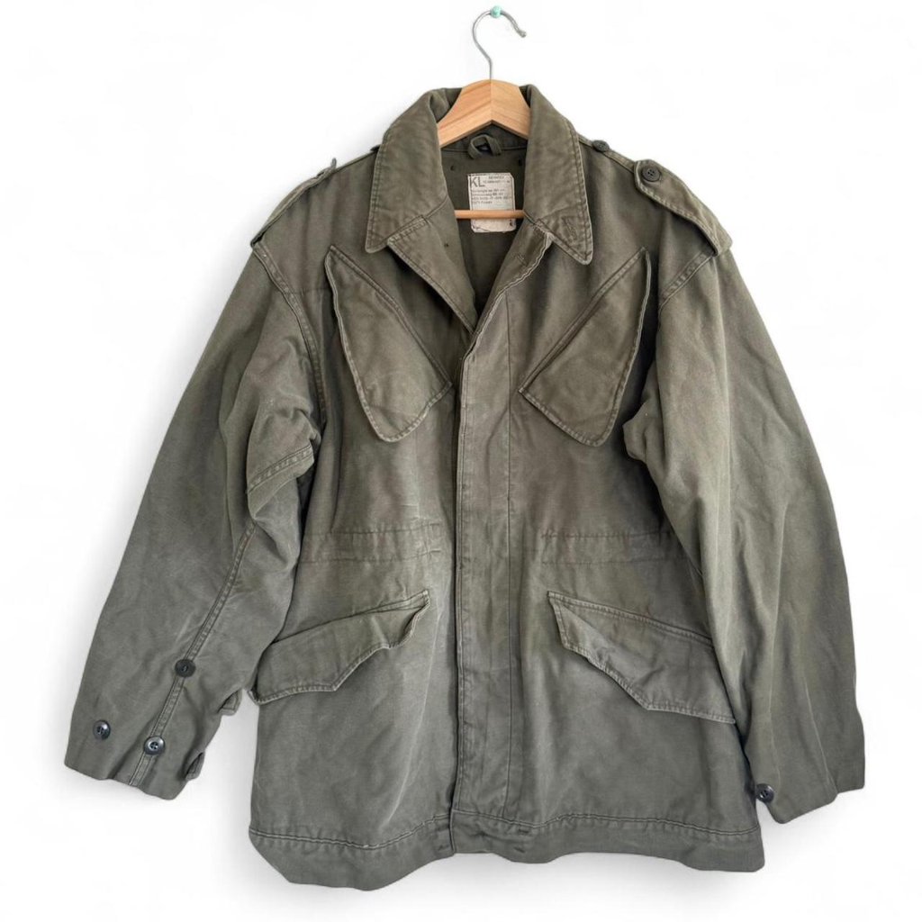 American Vintage Seyntex 1980s Military Army Red Star Jacket Khaki Mens Large